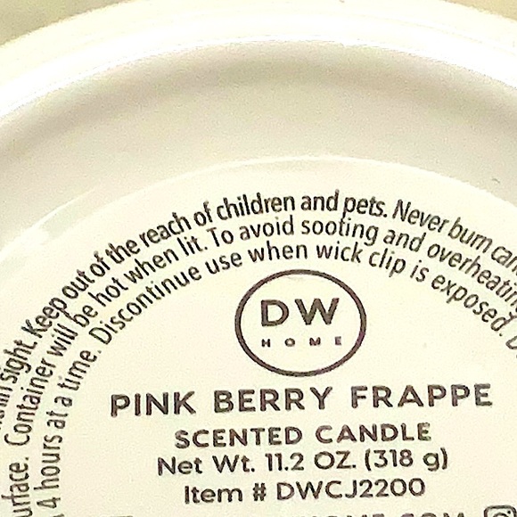 DW HOME CANDLE PINK BERRY FRAPPÉ RICHLY SCENTED NEW 1 WICK 11oz - Picture 4 of 4